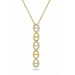 Vertical Oval Link Pendant Necklace