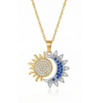 Sun and Moon Double Pendant Necklace