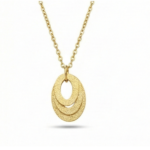 Double Oval Drop Pendant Necklace