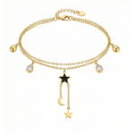 Layered Star and Moon Charm Necklace