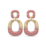 Resin Link Drop Earrings – Pink