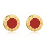 Roman Numeral Enamel Stud Earrings