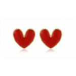 Red Heart Stud Earrings