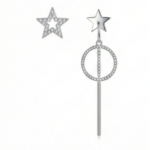 Star and Circle Bar Mismatch Earrings