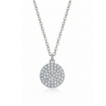 Pavé Round Pendant Necklace