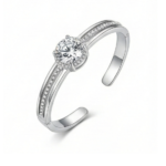 Open Band Ring with Round Center Stone