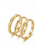 Triple Band Textured Rings Set