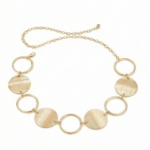 Brushed Disc Ring Belt Chain – Gold