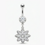 Dangling Flower Belly Piercing